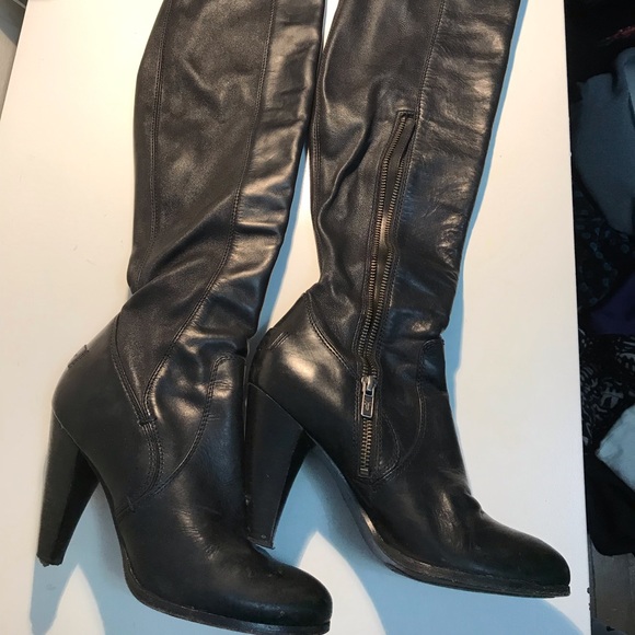 soft leather thigh high boots